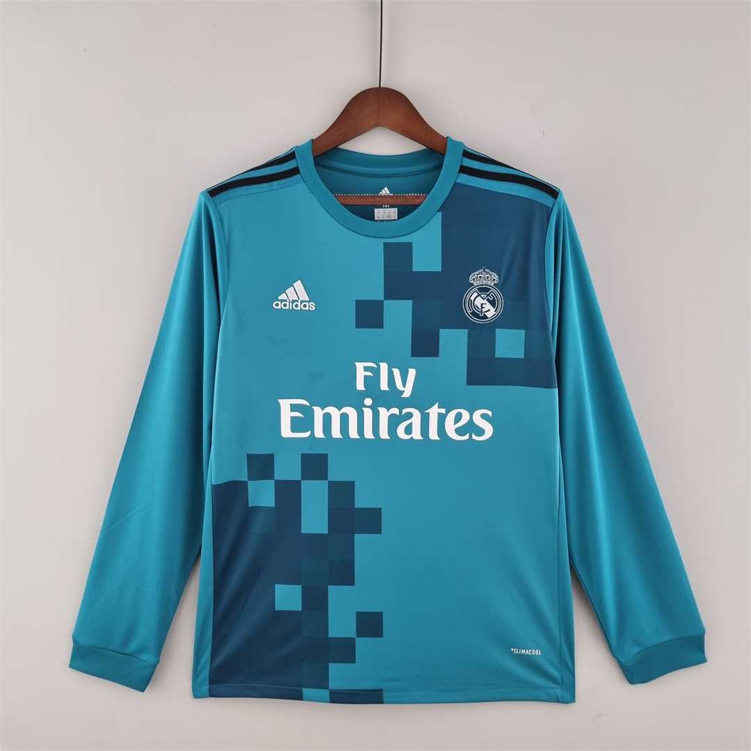 AAA Quality Real Madrid 17/18 Third Blue Long Soccer Jersey